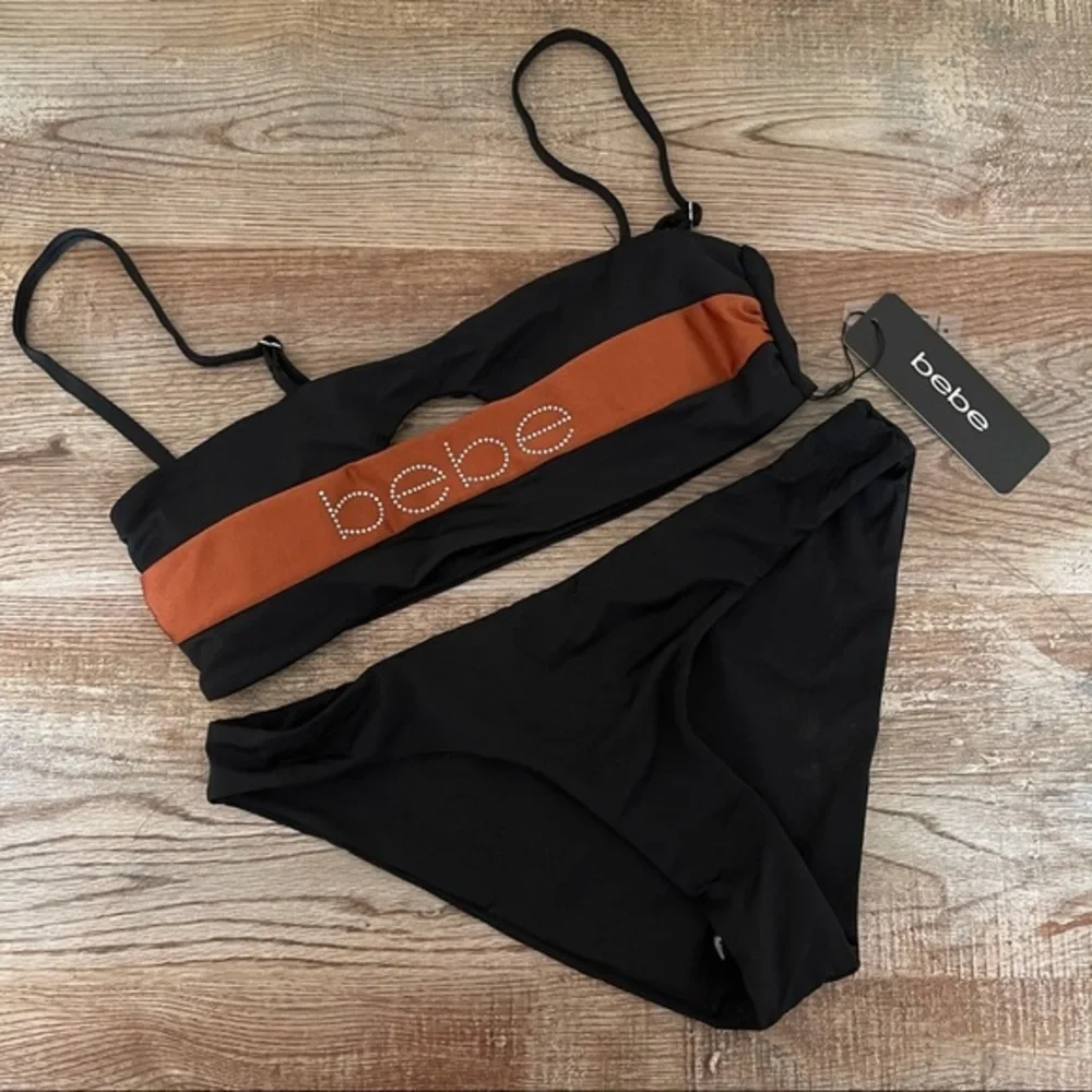 Bebe Black & Bronze 2PC Swimsuit